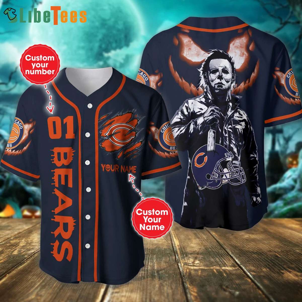 Custom Name Chicago Bears Baseball Jersey Symbol And Fiction