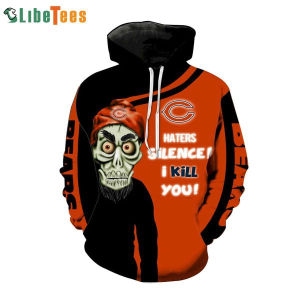 Chicago Bears Skull Hoodie 3D, Chicago Bears All Over Print Hoodie