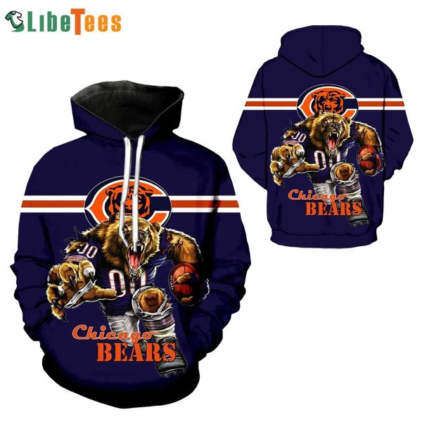 Chicago Bears Symbol Hoodie 3D, Chicago Bears All Over Print Hoodie