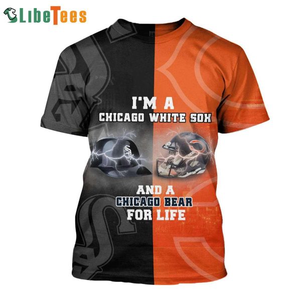 Chicago Bears T Shirt 3D Black And Orange, Chicago Bear Gifts