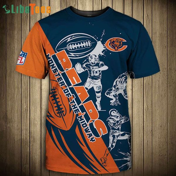 Chicago Bears T Shirt 3D Cartoon Player, Chicago Bear Gifts