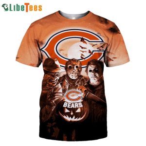 Chicago Bears T Shirt 3D Halloween Horror Night, Chicago Bear Gifts