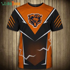 Chicago Bears T Shirt 3D Lightning Graphic, Chicago Bear Gifts
