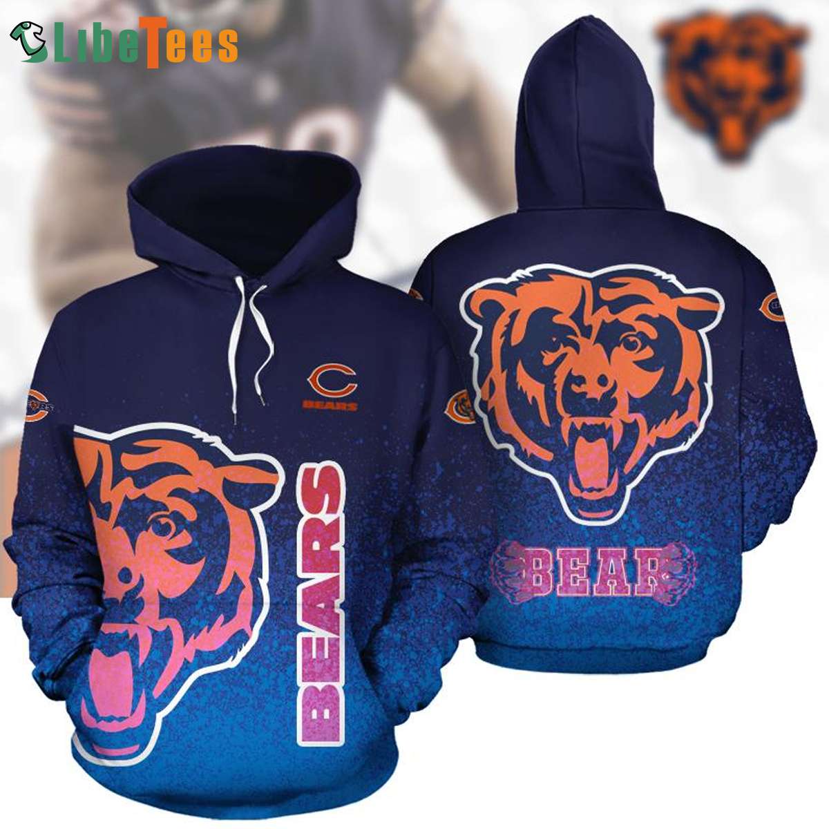 Chicago Bears hoodie 3D blue 