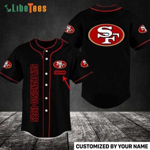 Custom Name San Francisco 49ers Baseball Jersey Black And Red