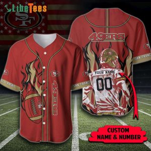 Custom Name San Francisco 49ers Baseball Jersey Fireball