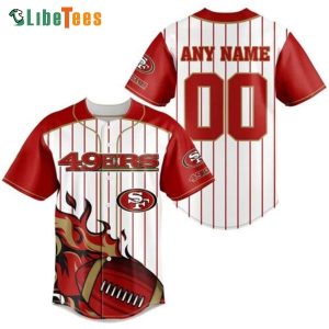 Custom Name San Francisco 49ers Baseball Jersey Fireball Striped
