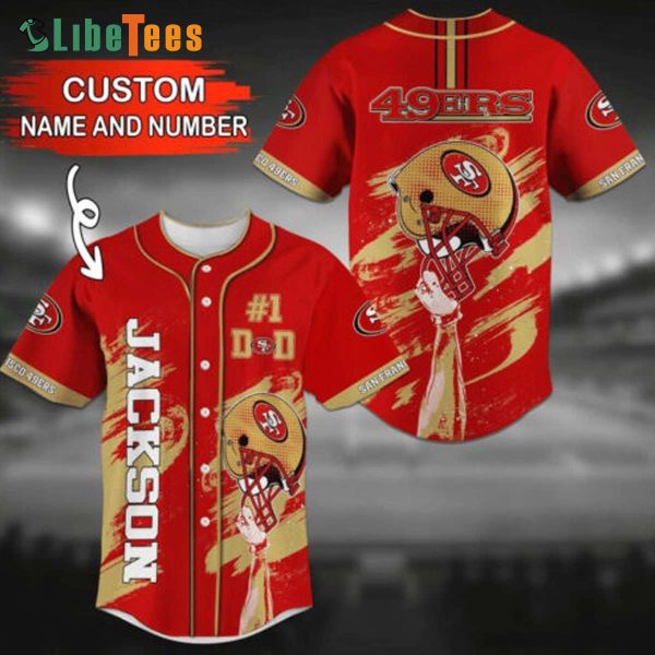 Custom Name San Francisco 49ers Baseball Jersey Helmet