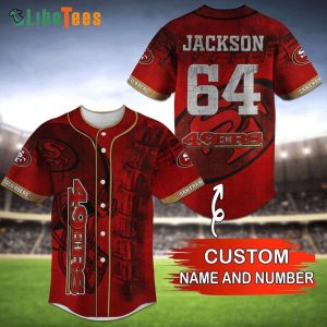 Custom Name San Francisco 49ers Baseball Jersey Red Big Hat