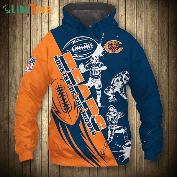 Cute Cartoon Player Chicago Bears Hoodie 3D