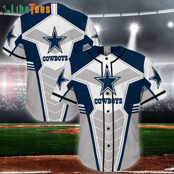 Dallas Cowboys Baseball Jersey, Blue And Grey Cowboys Logo, Cowboys Gifts