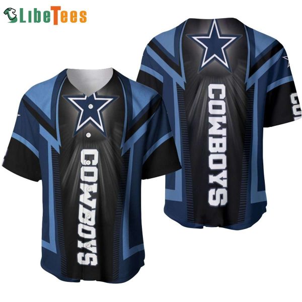 Dallas Cowboys Baseball Jersey, Cowboys Logo Blue And Black, Unique Dallas Cowboys Gifts