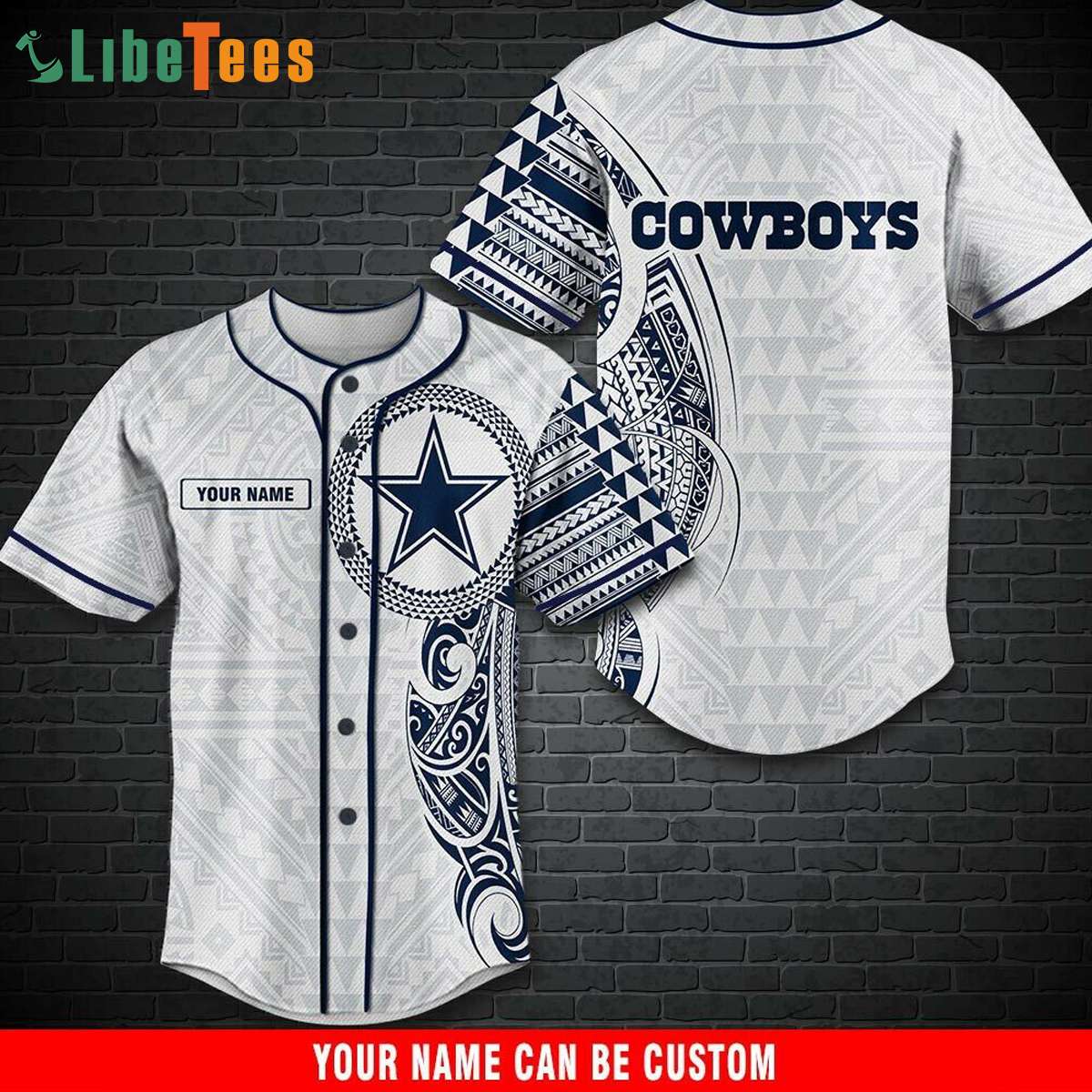 Personalized Dallas Cowboys Lightning Baseball Jersey - Tagotee