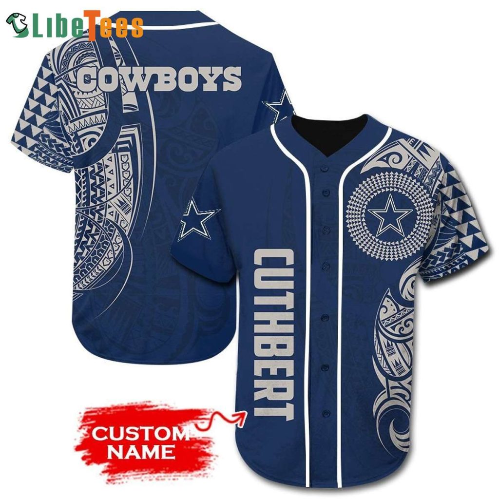 Dallas Cowboys Baseball Jersey, Custom Name Blue, Dallas Cowboys Gifts Ideas