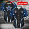 Dallas Cowboys Baseball Jersey, Custom Name Cowboys Black And Blue, Cowboys Gifts