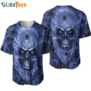 Dallas Cowboys Baseball Jersey, Logo Cowboys And Skull, Unique Dallas Cowboys Gifts