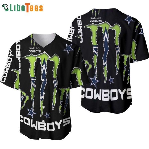 Dallas Cowboys Baseball Jersey, Monster Energy Logo, Unique Dallas Cowboys Gifts