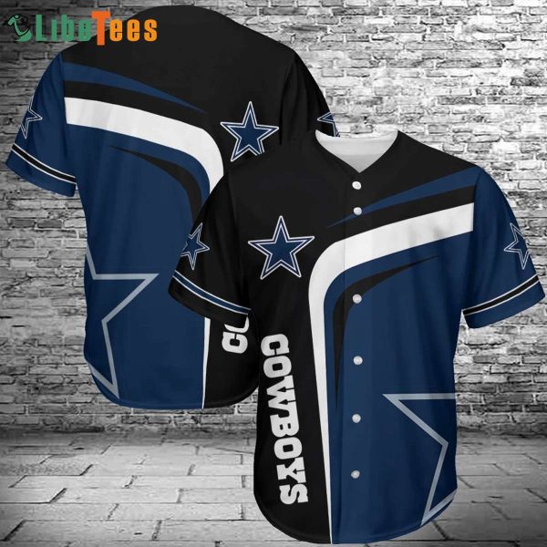 Dallas Cowboys Baseball Jersey, Navy Blue And Black Cowboys, Cowboys Gifts