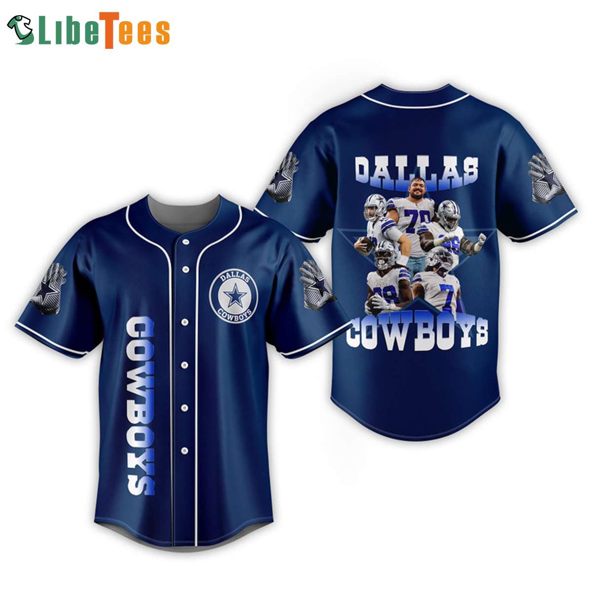 Funny Dallas Cowboys Jersey Blue Cowboys Logo And Helmets Baseball Jersey  Gift For Men - Family Gift Ideas That Everyone Will Enjoy