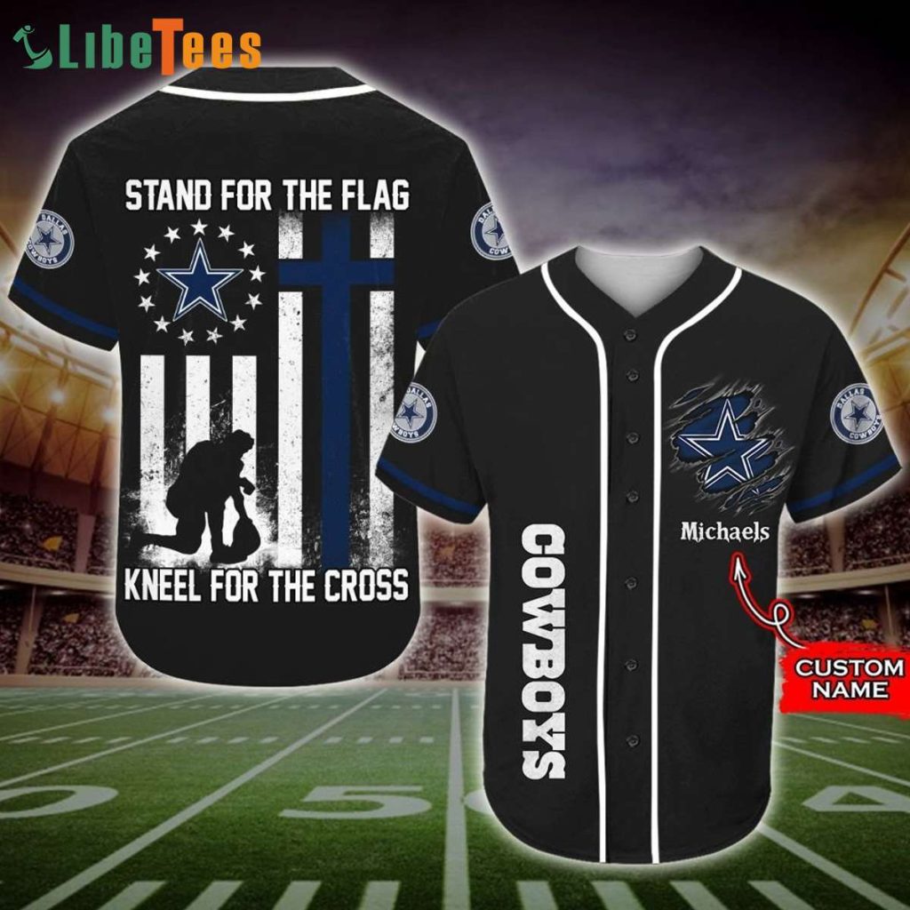 Dallas Cowboys Baseball Jersey, Personalized Cowboys Stand For The Flag, Cowboys Gifts