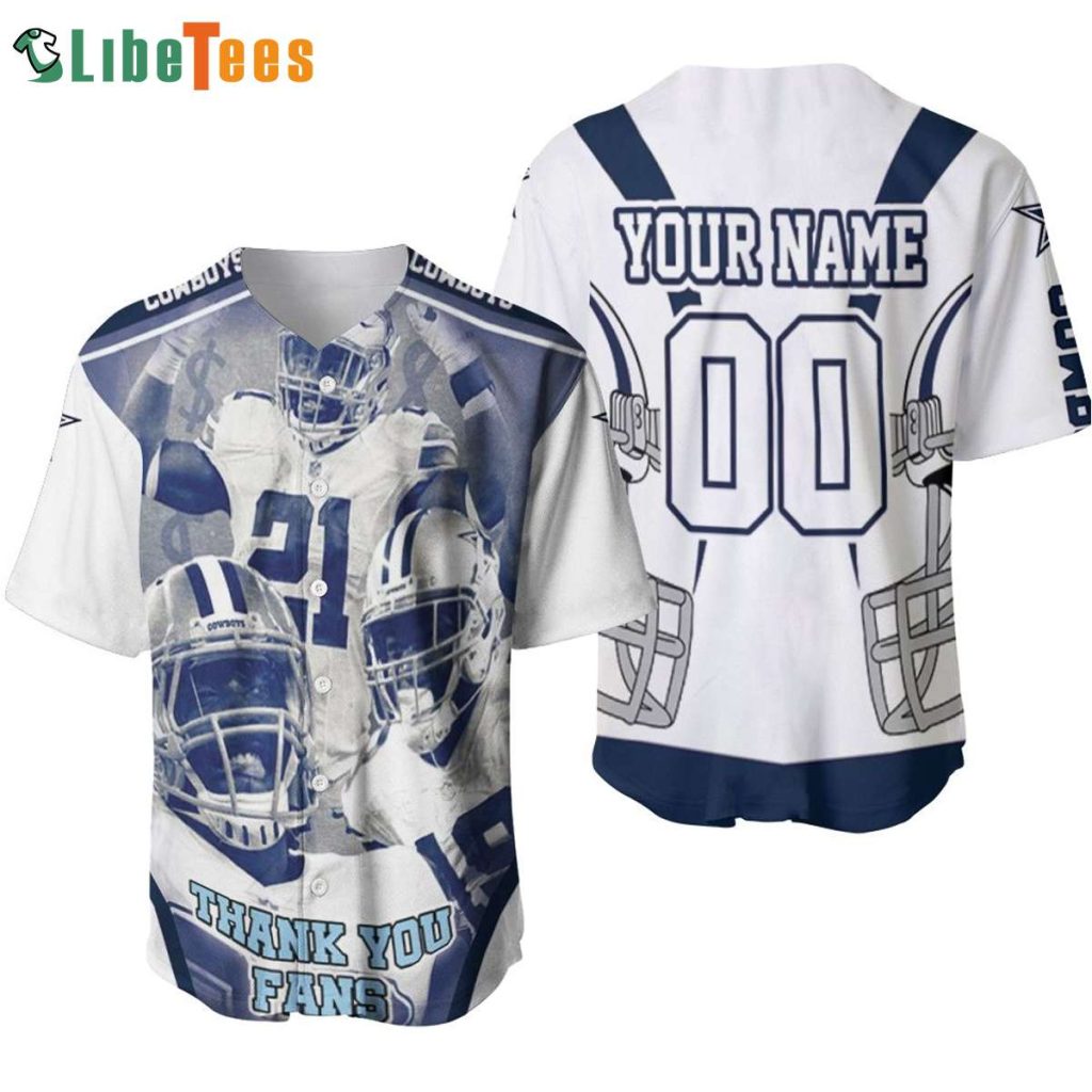 Dallas Cowboys Baseball Jersey, Personalized Thank You Fans, Unique Dallas Cowboys Gifts