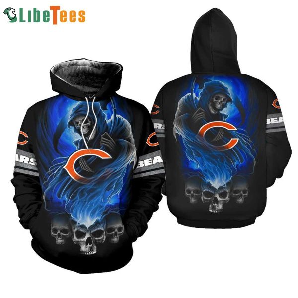 Death And Chicago Bears Hoodie 3D