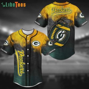 Green Bay Packers Baseball Jersey Grenade And Logo Graphic