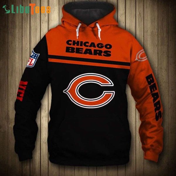 NFL Football Chicago Bears Team Symbol 3D Hoodie