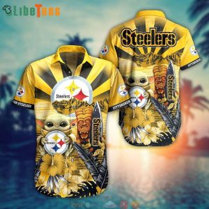 NFL Pittsburgh Steelers Hawaiian Shirt Baby Yoda And Logo