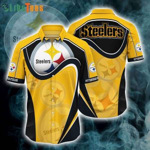 NFL Pittsburgh Steelers Hawaiian Shirt Black And Yellow Steelers Logo