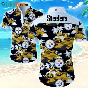 NFL Pittsburgh Steelers Logo And Beach Graphic Hawaiian Shirt