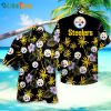 NFL Pittsburgh Steelers Logo And Hibiscus Flower  Hawaiin Shirt