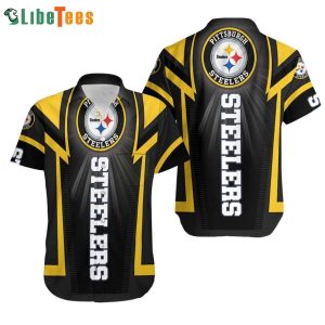NFL Pittsburgh Steelers Logo Black Hawaiian Shirt