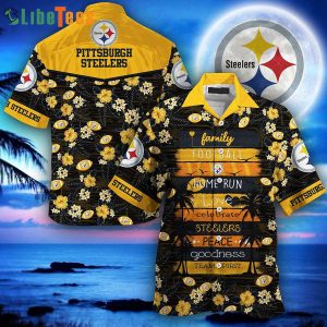NFL Pittsburgh Steelers Logo Family Football Home Run Love Celebrate Hawaiian Shirt