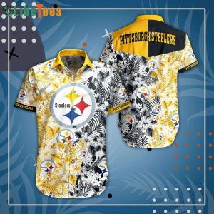 NFL Pittsburgh Steelers Logo Floral Pattern Hawaiian Shirt