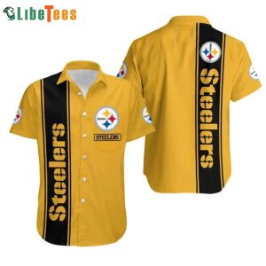 NFL Pittsburgh Steelers Logo Yellow And Black Steelers Hawaiian Shirt