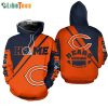 Navy Blue And Orange Chicago Bears Hoodie 3D