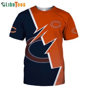 Navy Blue And Orange Chicago Bears T Shirt 3D, Chicago Bear Gifts