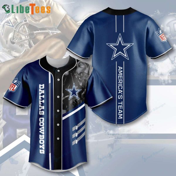 Navy Blue NFL Dallas Cowboys Baseball Jersey, Cowboys Gifts