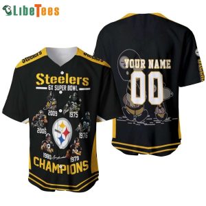 Personalized 6X Super Bowl Champion Steelers Baseball Jersey
