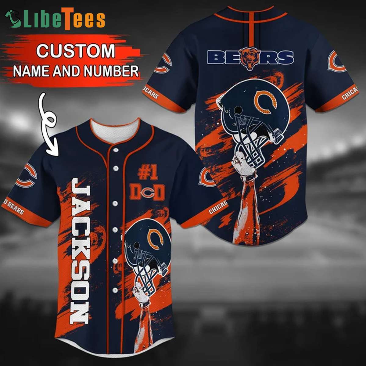 Personalized Chicago Bears Baseball Jersey Helmet, Chicago Bear Gift Ideas  - Perfect Gifts For Your Loved Ones