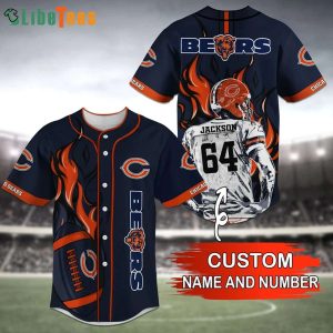 Personalized Chicago Bears Baseball Jersey Player And Symbol, Chicago Bear Gift Ideas