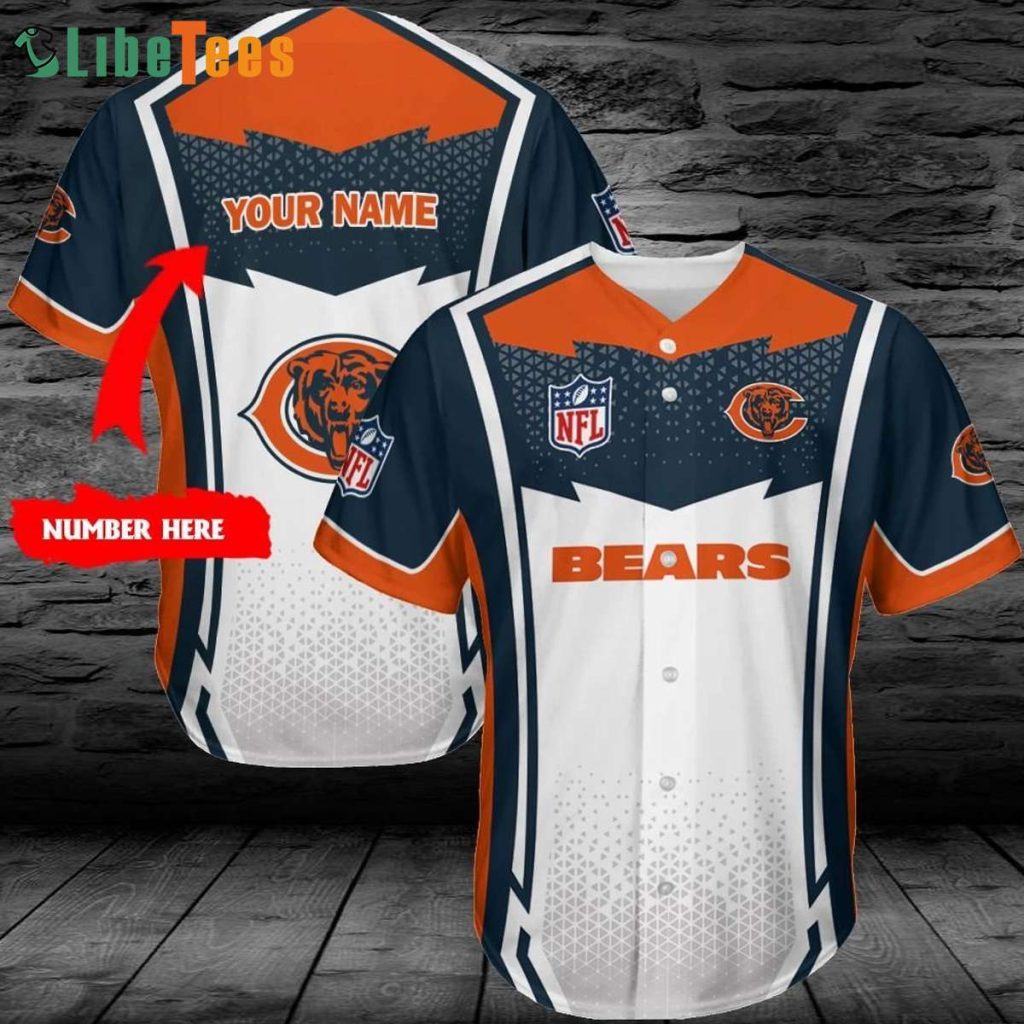 Personalized Chicago Bears Logo Baseball Jersey, Chicago Bear Gift 