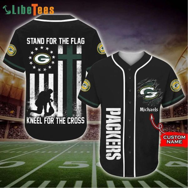 Personalized Green Bay Packers Baseball Jersey Stand For The Flag