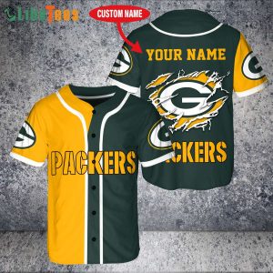 Personalized Green Bay Packers Baseball Jersey Team Colors