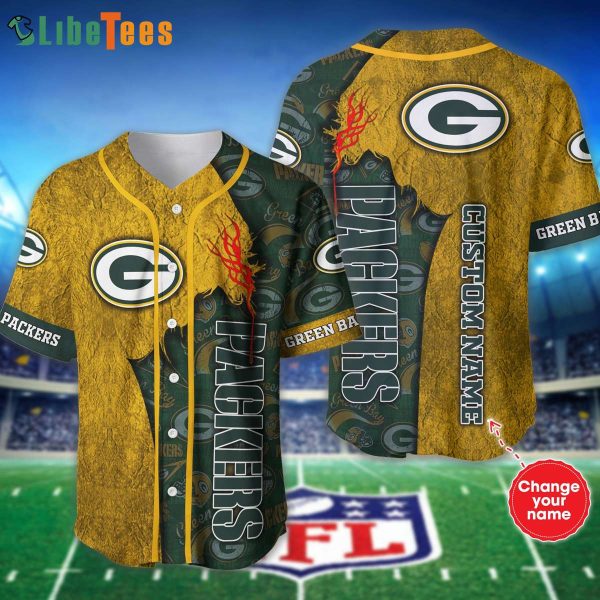 Personalized Green Bay Packers Baseball Jersey Team Colors And Logo