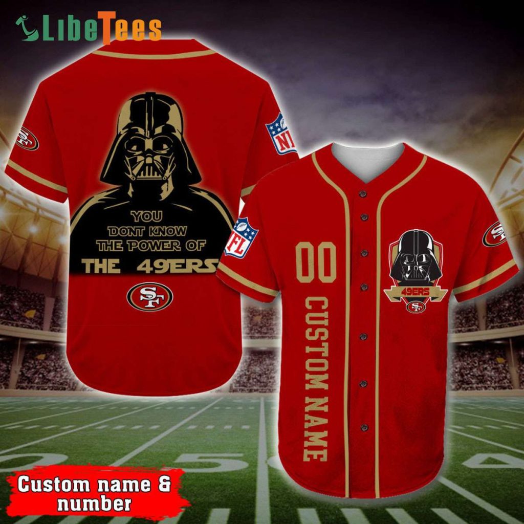 Personalized San Francisco 49ers Baseball Jersey Darth Vader Star Wars