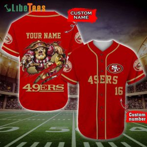 Personalized San Francisco 49ers Baseball Jersey Mascot