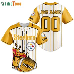 Personalized Steelers Baseball Jersey Fire Pugby Graphic
