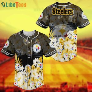 Pittsburgh Steelers Baseball Jersey Flowers Pattern